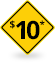 $10 sign
